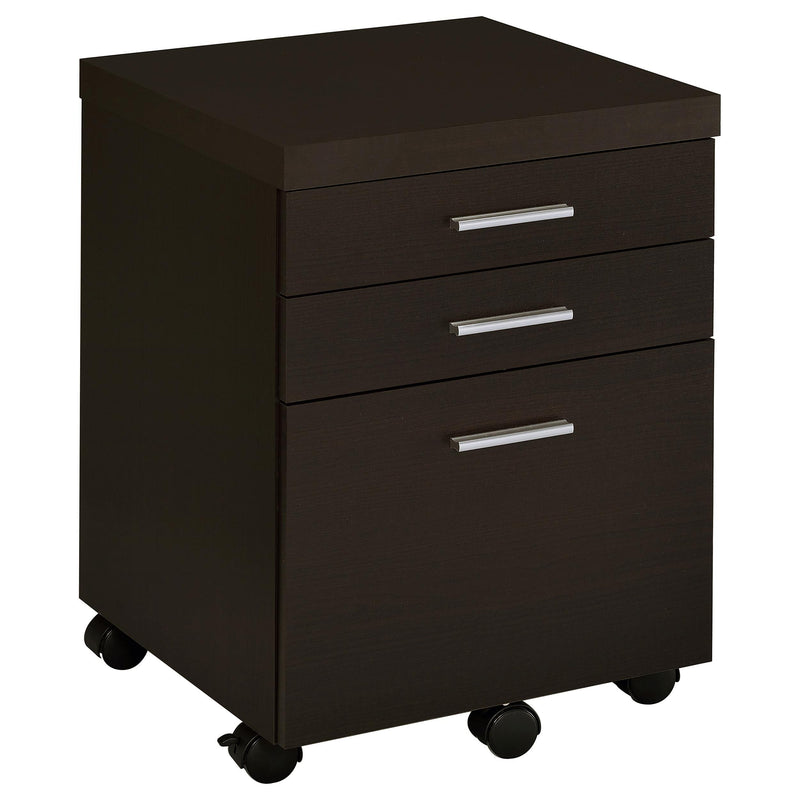 Coaster Furniture Skylar 800894 3-Drawer Home Office Mobile File Cabinet - Cappuccino IMAGE 1