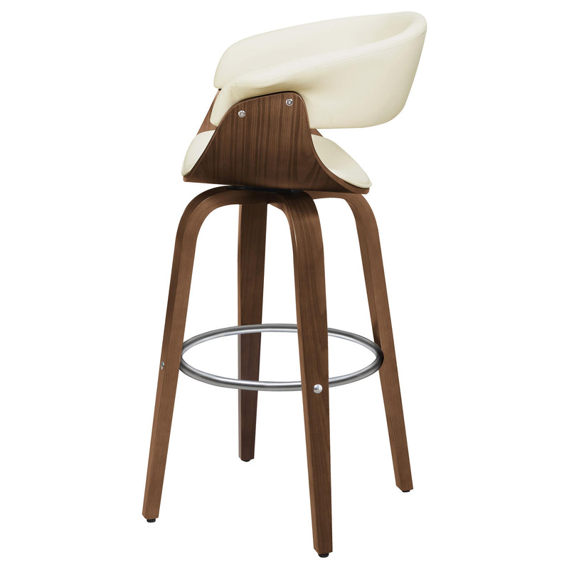 Coaster Furniture Zion 100206 Upholstered Swivel Bar Stool - Walnut and Ecru IMAGE 4