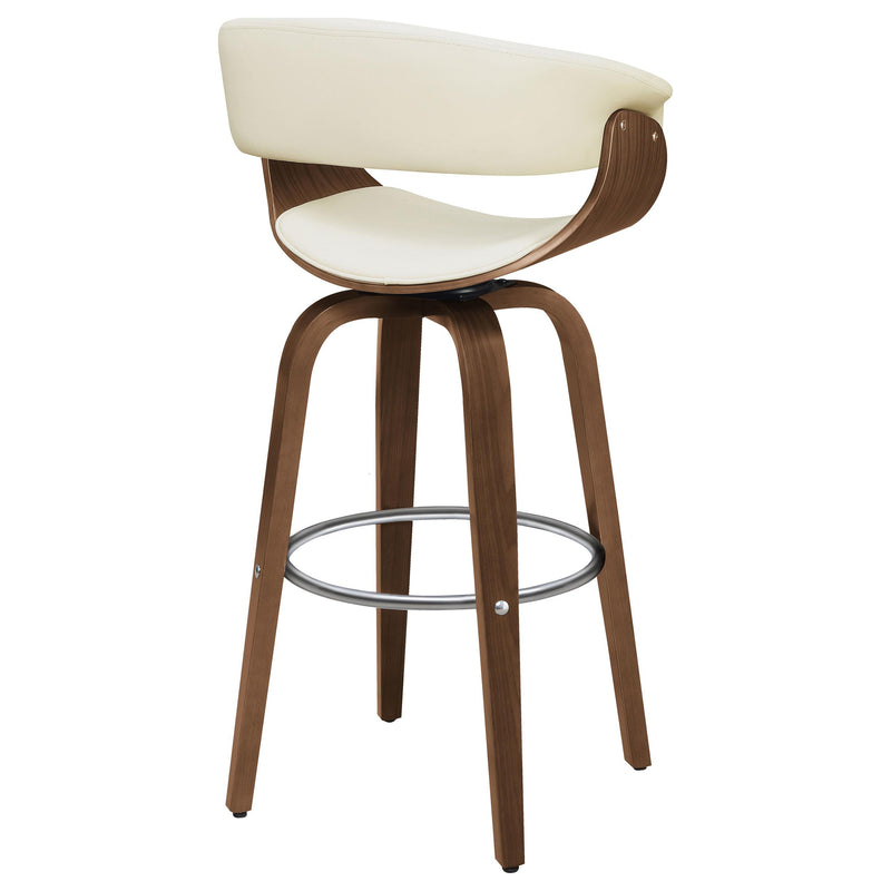 Coaster Furniture Zion 100206 Upholstered Swivel Bar Stool - Walnut and Ecru IMAGE 7