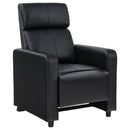 Coaster Furniture Toohey 600181 Upholstered Home Theater Push Back Recliner - Black IMAGE 1