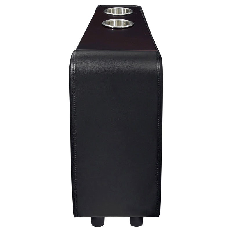 Coaster Furniture Toohey 600182 Upholstered Home Theater Storage Wedge Console - Black IMAGE 3