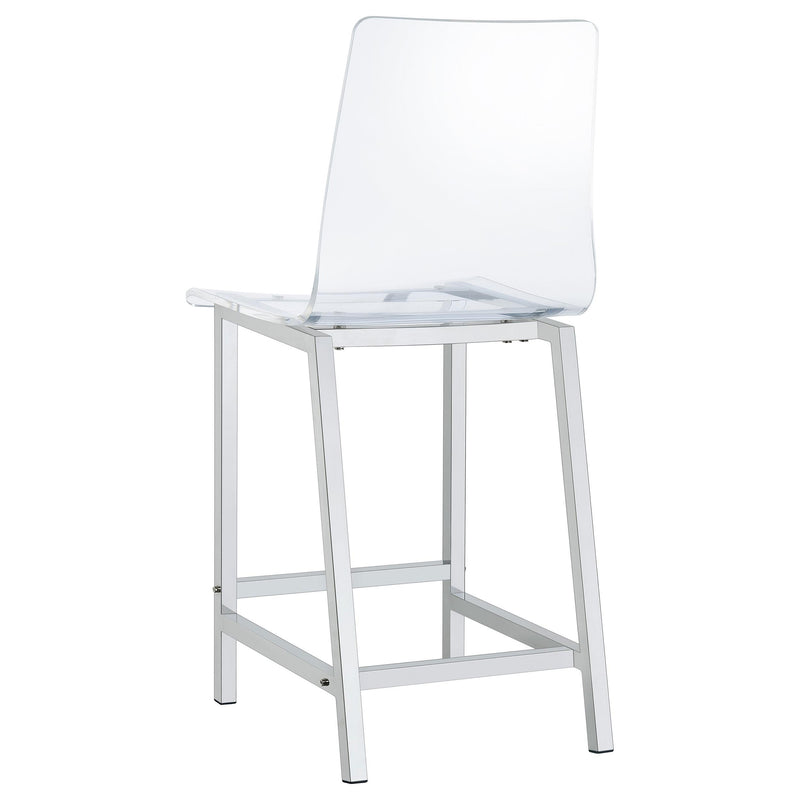 Coaster Furniture Juelia 100265 Clear Acrylic Counter Chair - Chrome (Set of 2) IMAGE 5
