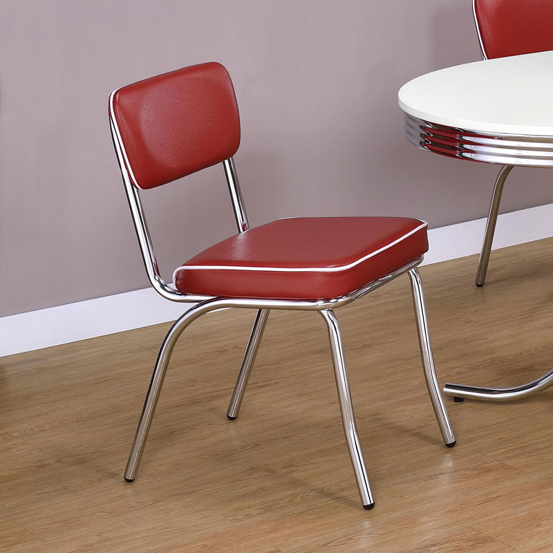 Coaster Furniture Retro 2450R Upholstered Dining Side Chair - Red (Set of 2) IMAGE 9