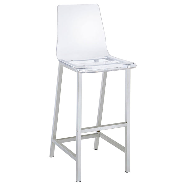 Coaster Furniture Juelia 100295 Clear Acrylic Bar Chair - Chrome (Set of 2) IMAGE 1