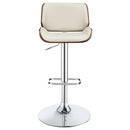 Coaster Furniture Folsom 130503 Upholstered Adjustable Bar Stool - Ecru and Chrome IMAGE 2