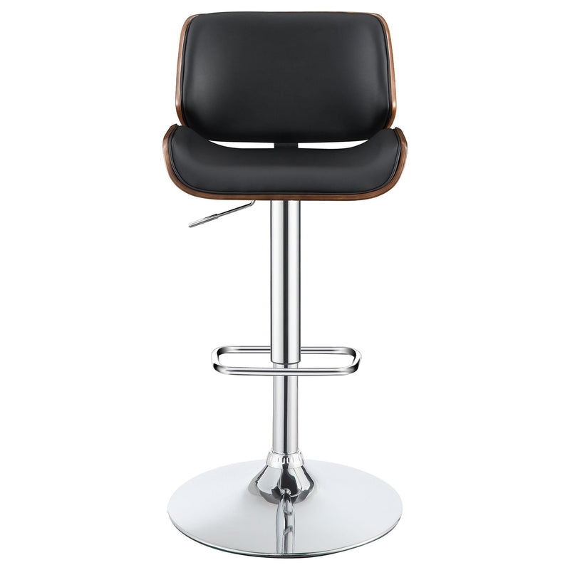Coaster Furniture Folsom 130502 Upholstered Adjustable Bar Stool - Black and Chrome IMAGE 2