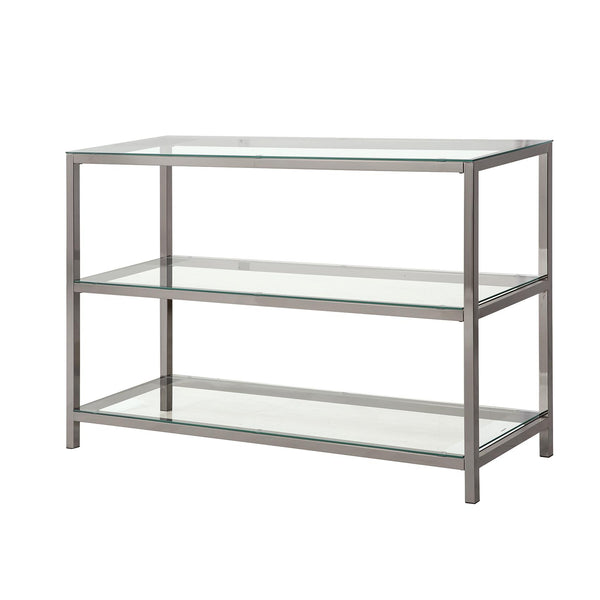 Coaster Furniture Trini 720229 2-shelf Glass Top Entryway Console Table - Black Nickel IMAGE 1