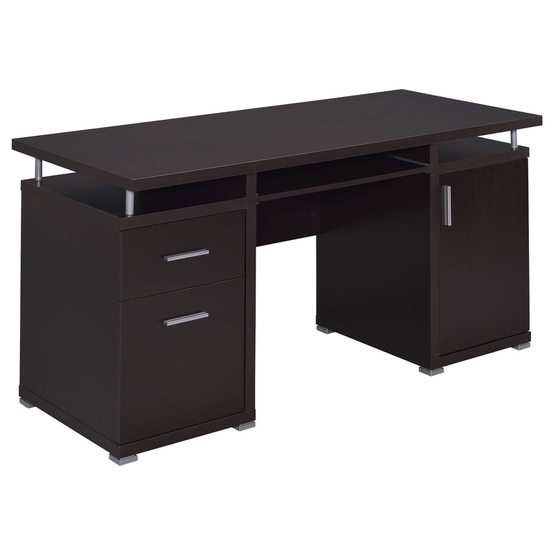 Coaster Furniture Tracy 800107 55-inch 2-Drawer Office Computer Desk - Cappuccino IMAGE 1