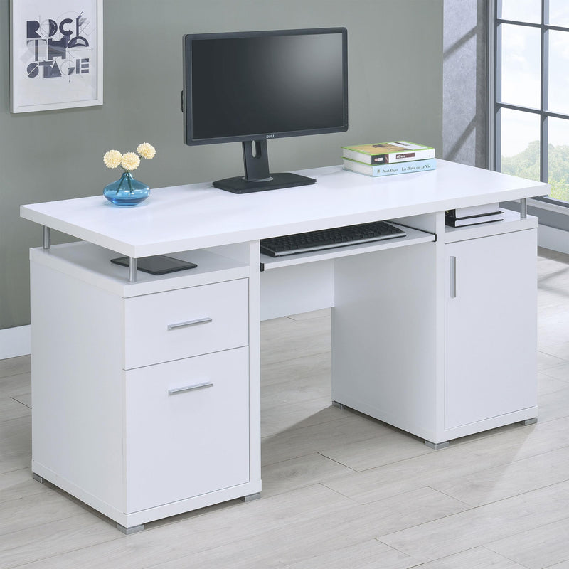 Coaster Furniture Tracy 800108 55-inch 2-Drawer Office Computer Desk - White IMAGE 8