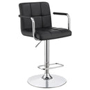 Coaster Furniture Palomar 121095 Adjustable Height Bar Stool - Black and Chrome IMAGE 2