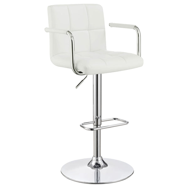 Coaster Furniture Palomar 121097 Adjustable Height Bar Stool - White and Chrome IMAGE 1