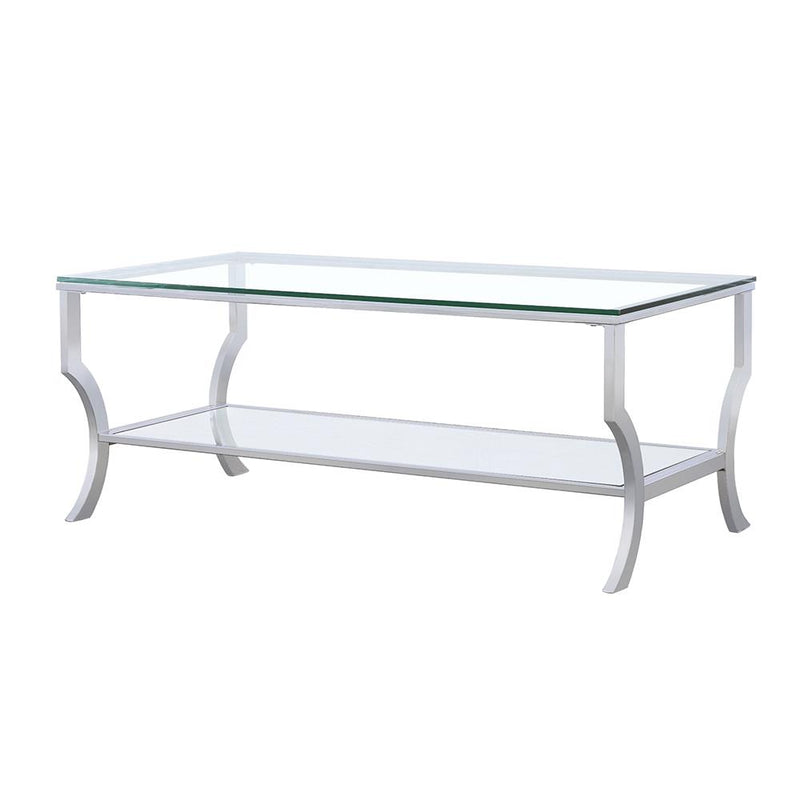 Coaster Furniture Saide 720338 Rectangular Glass Top Coffee Table - Chrome IMAGE 3