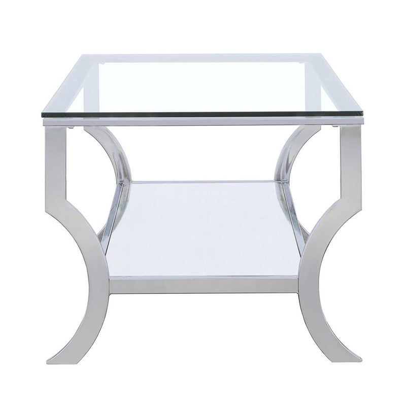 Coaster Furniture Saide 720338 Rectangular Glass Top Coffee Table - Chrome IMAGE 4