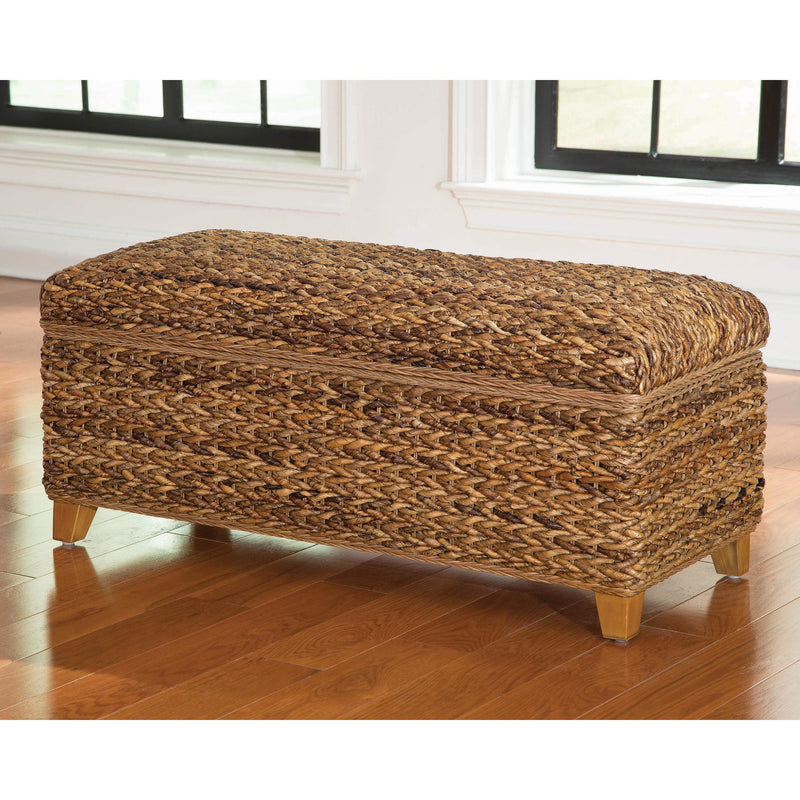Coaster Furniture Laughton 500215 Hand-Woven Banana Leaf Storage Trunk - Amber IMAGE 3