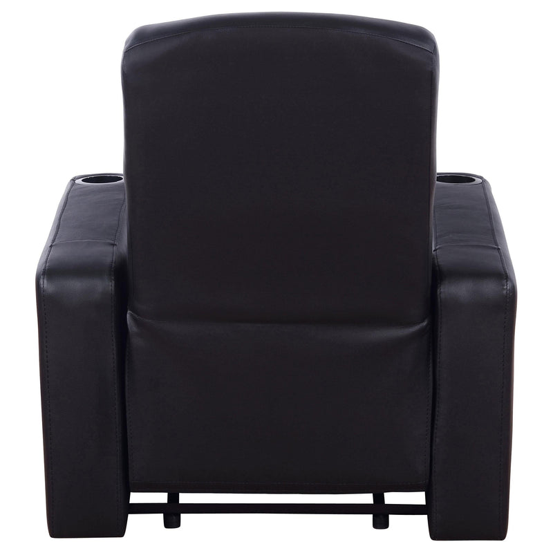 Coaster Furniture Cyrus 600001 Upholstered Track Arm Recliner - Black IMAGE 5