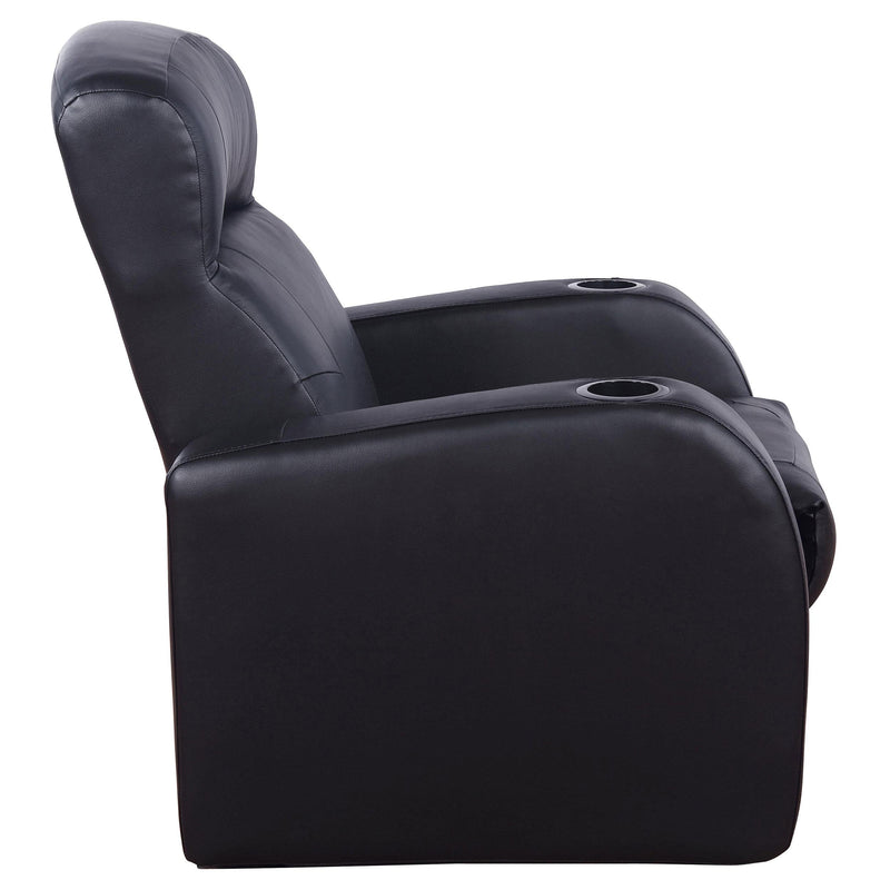 Coaster Furniture Cyrus 600001 Upholstered Track Arm Recliner - Black IMAGE 6