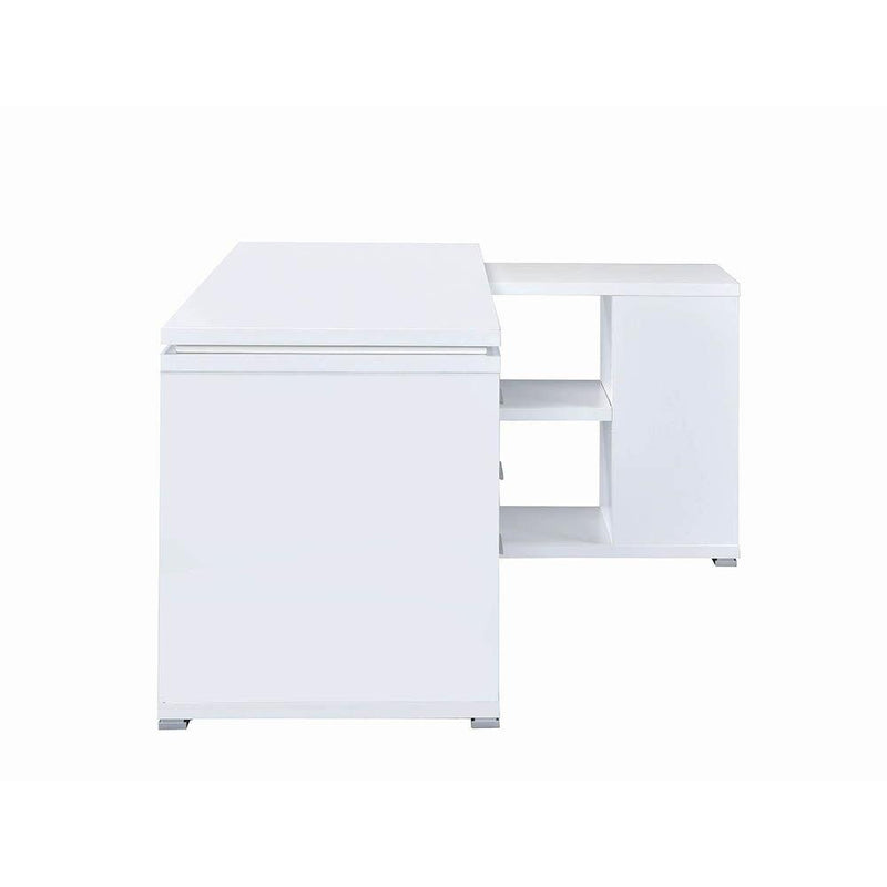 Coaster Furniture Yvette 800516 60-inch 3-Drawer L-Shape Computer Desk - White IMAGE 6