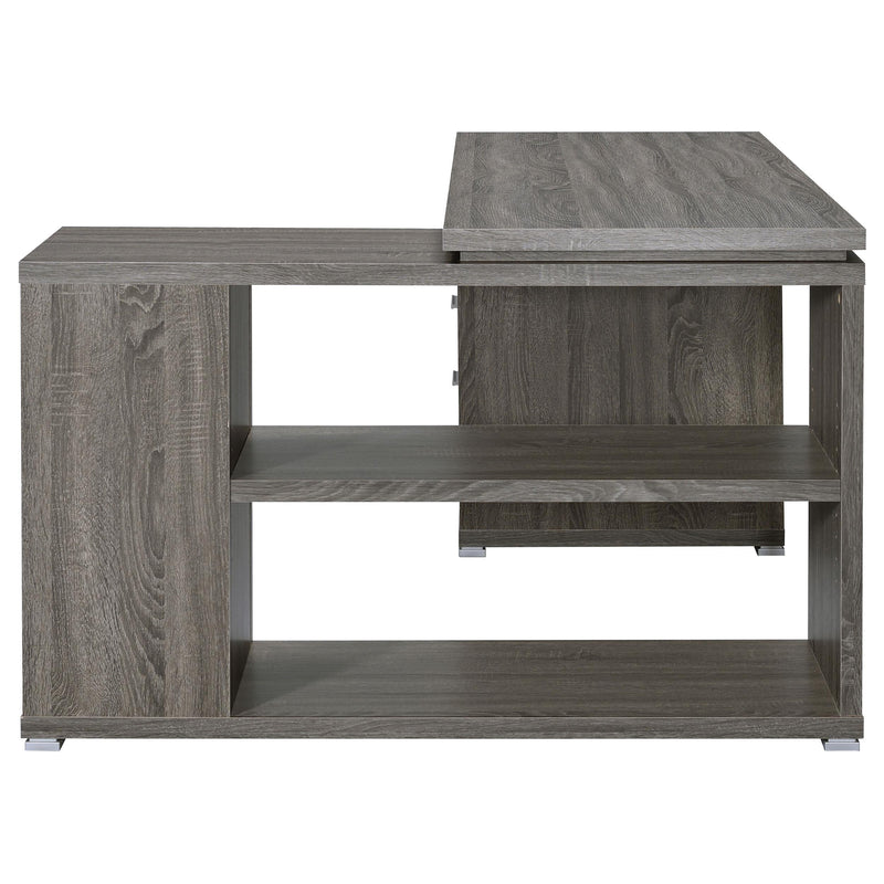 Coaster Furniture Yvette 800518 60-inch 3-Drawer L-Shape Computer Desk - Weathered Grey IMAGE 5
