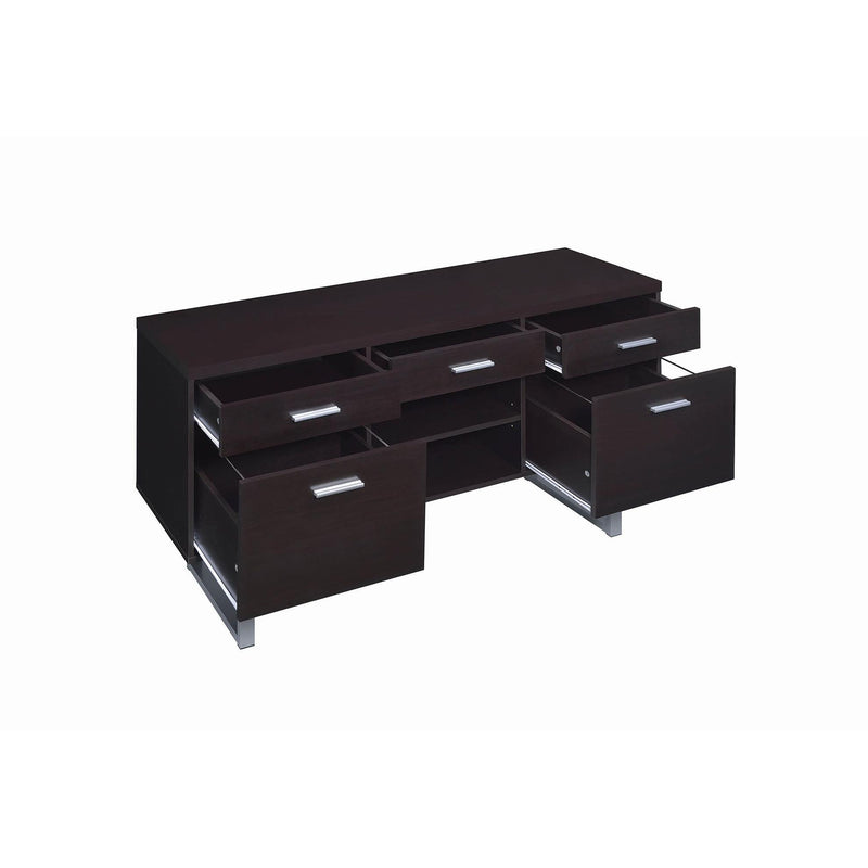 Coaster Furniture Lawtey 801522 5-Drawer Home Office Storage Credenza - Cappuccino IMAGE 7