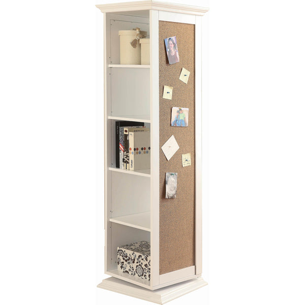 Coaster Furniture Robinsons 910080 Swivel Accent Cabinet with Cork Board - White IMAGE 1