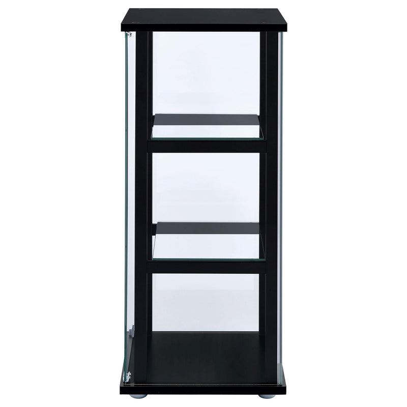 Coaster Furniture Cyclamen 950179 3-shelf Clear Glass Curio Display Cabinet - Black IMAGE 4