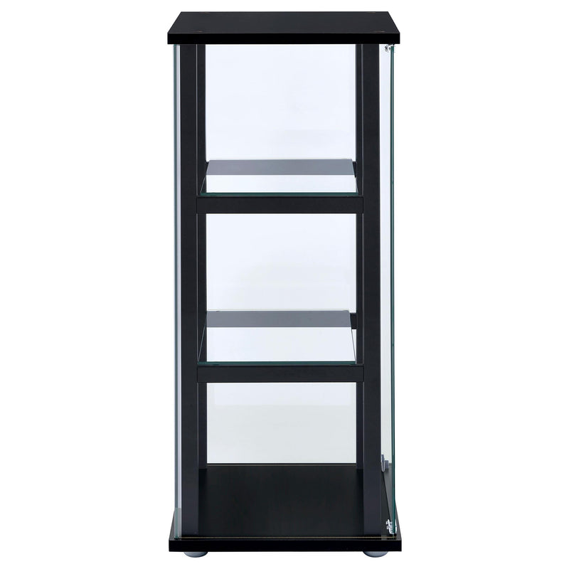 Coaster Furniture Cyclamen 950179 3-shelf Clear Glass Curio Display Cabinet - Black IMAGE 6