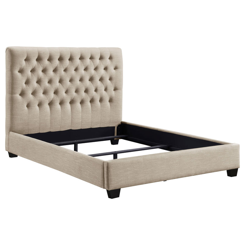 Coaster Furniture Chloe 300007F Upholstered Full Panel Bed - Oatmeal IMAGE 1