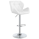 Coaster Furniture Berrington 100424 Upholstered Adjustable Bar Stool - White (Set of 2) IMAGE 2