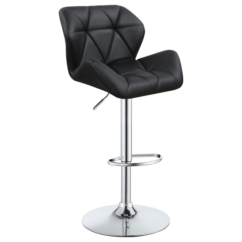 Coaster Furniture Berrington 100425 Upholstered Adjustable Bar Stool - Black (Set of 2) IMAGE 2