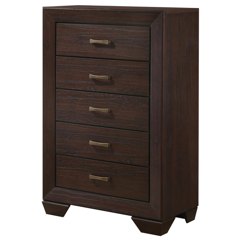 Coaster Furniture Kauffman 204395 5-Drawer Bedroom Chest - Dark Cocoa IMAGE 3
