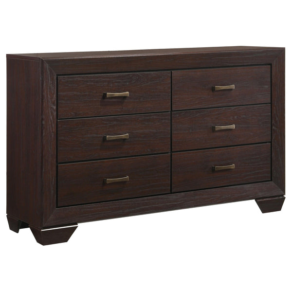 Coaster Furniture Kauffman 204393 6-Drawer Dresser - Dark Cocoa IMAGE 1