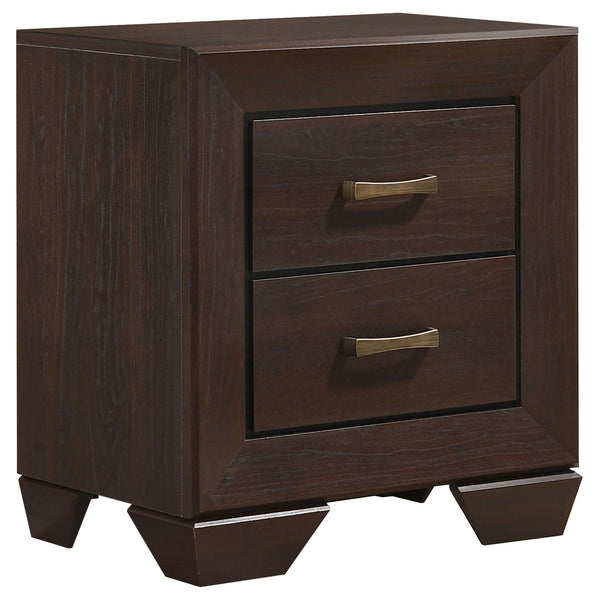 Coaster Furniture Kauffman 204392 2-Drawer Nightstand - Dark Cocoa IMAGE 1