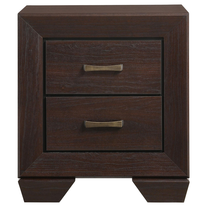 Coaster Furniture Kauffman 204392 2-Drawer Nightstand - Dark Cocoa IMAGE 2