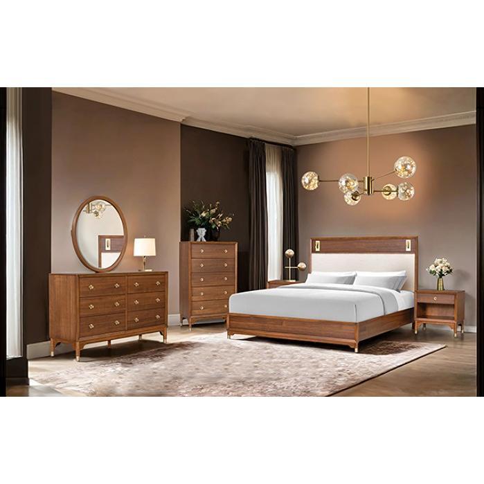  Furniture of America Hepburne FM74000WN-Q-5PC-CHE 7 pc Queen Panel Bedroom Set IMAGE 1