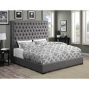 Coaster Furniture Camille 300621KE Upholstered Eastern King Panel Bed - Grey IMAGE 4