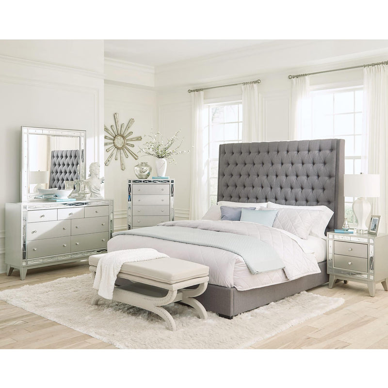 Coaster Furniture Camille 300621KE Upholstered Eastern King Panel Bed - Grey IMAGE 6