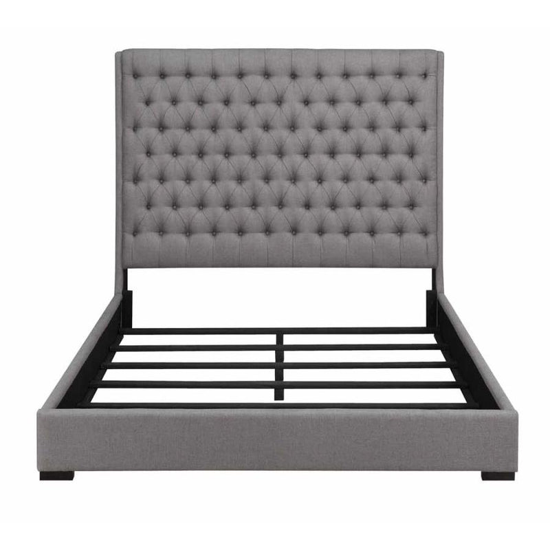 Coaster Furniture Camille 300621KW Upholstered California King Panel Bed - Grey IMAGE 2