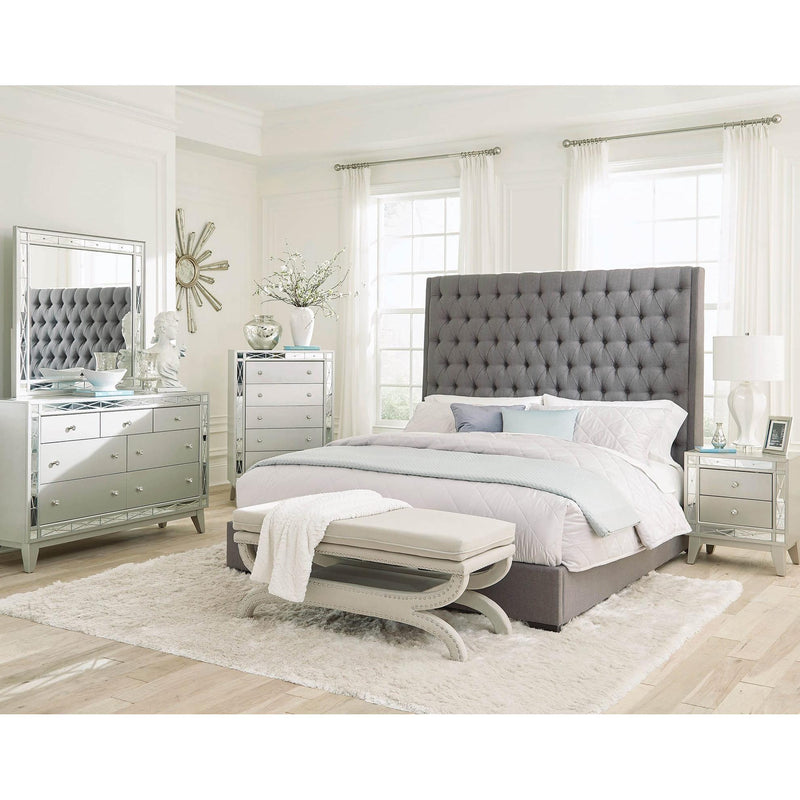 Coaster Furniture Camille 300621KW Upholstered California King Panel Bed - Grey IMAGE 6