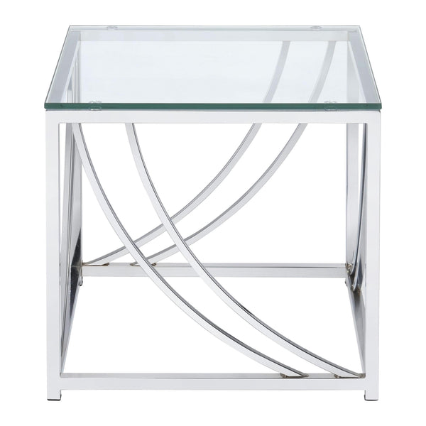 Coaster Furniture Lille 720497 Square Glass Top Side End Table - Chrome IMAGE 1