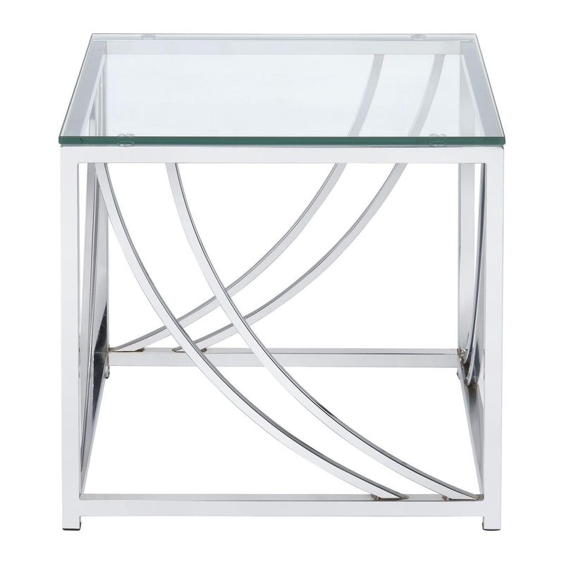 Coaster Furniture Lille 720497 Square Glass Top Side End Table - Chrome IMAGE 1