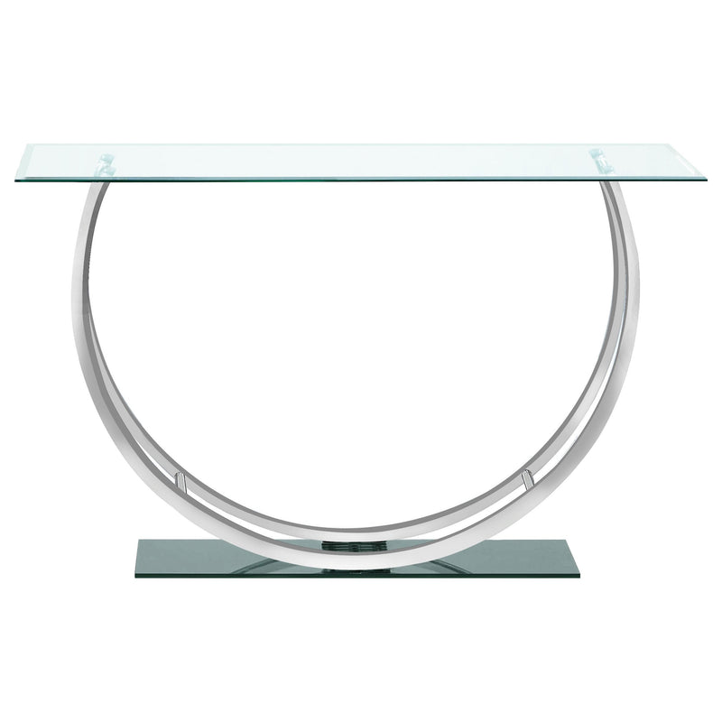 Coaster Furniture Danville 704989 U-shaped Glass Top Entryway Console Table - Chrome IMAGE 3