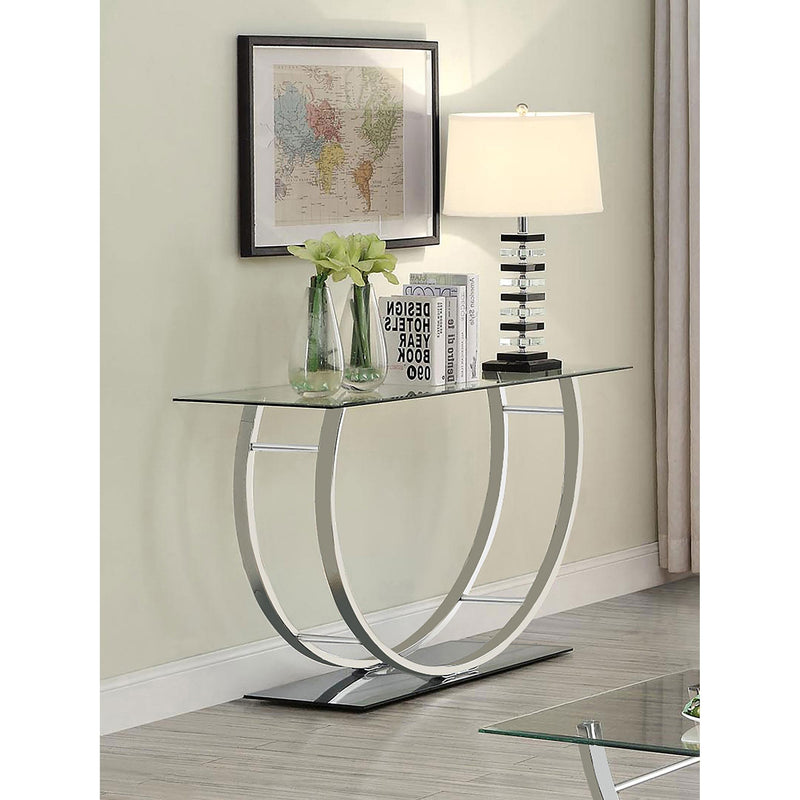Coaster Furniture Danville 704989 U-shaped Glass Top Entryway Console Table - Chrome IMAGE 5