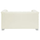 Coaster Furniture Chaviano 505392 Upholstered Track Arm Loveseat - Pearl White IMAGE 5