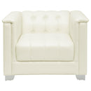 Coaster Furniture Chaviano 505393 Upholstered Track Arm Accent Chair - Pearl White IMAGE 2