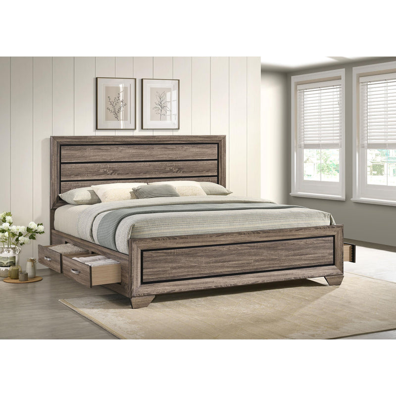 Coaster Furniture Kauffman 204190KE Wood Eastern King Storage Panel Bed - Washed Taupe IMAGE 10
