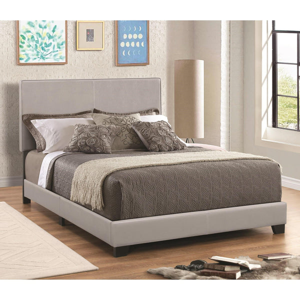 Coaster Furniture Dorian 300763KW Faux Leather Upholstered California King Bed - Grey IMAGE 1