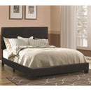 Coaster Furniture Dorian 300761Q Faux Leather Upholstered Queen Panel Bed - Black IMAGE 2