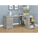 Coaster Furniture Yvette 801516 60-inch 3-Drawer L-Shape Computer Desk - Grey Driftwood IMAGE 11