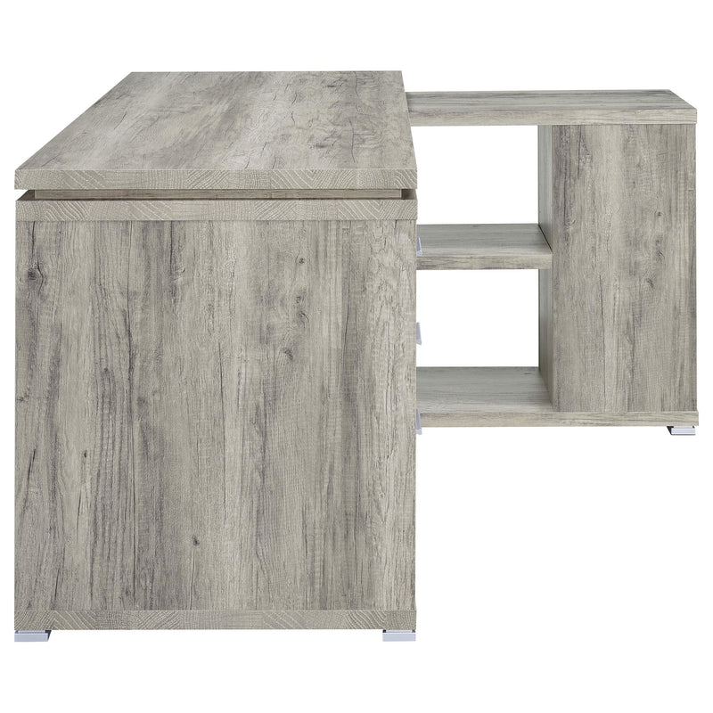 Coaster Furniture Yvette 801516 60-inch 3-Drawer L-Shape Computer Desk - Grey Driftwood IMAGE 8