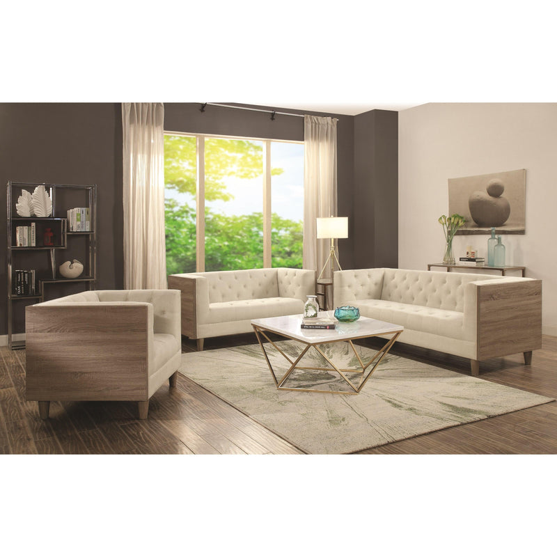 Coaster Furniture Meryl 700846 Square Faux Marble Top Coffee Table - White and Gold IMAGE 3